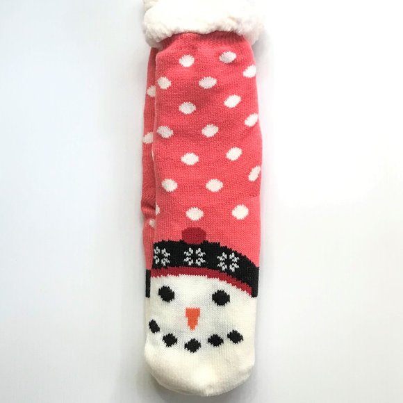 Wonderland Snowman Sherpa Lined Slipper Socks - Picture 1 of 5